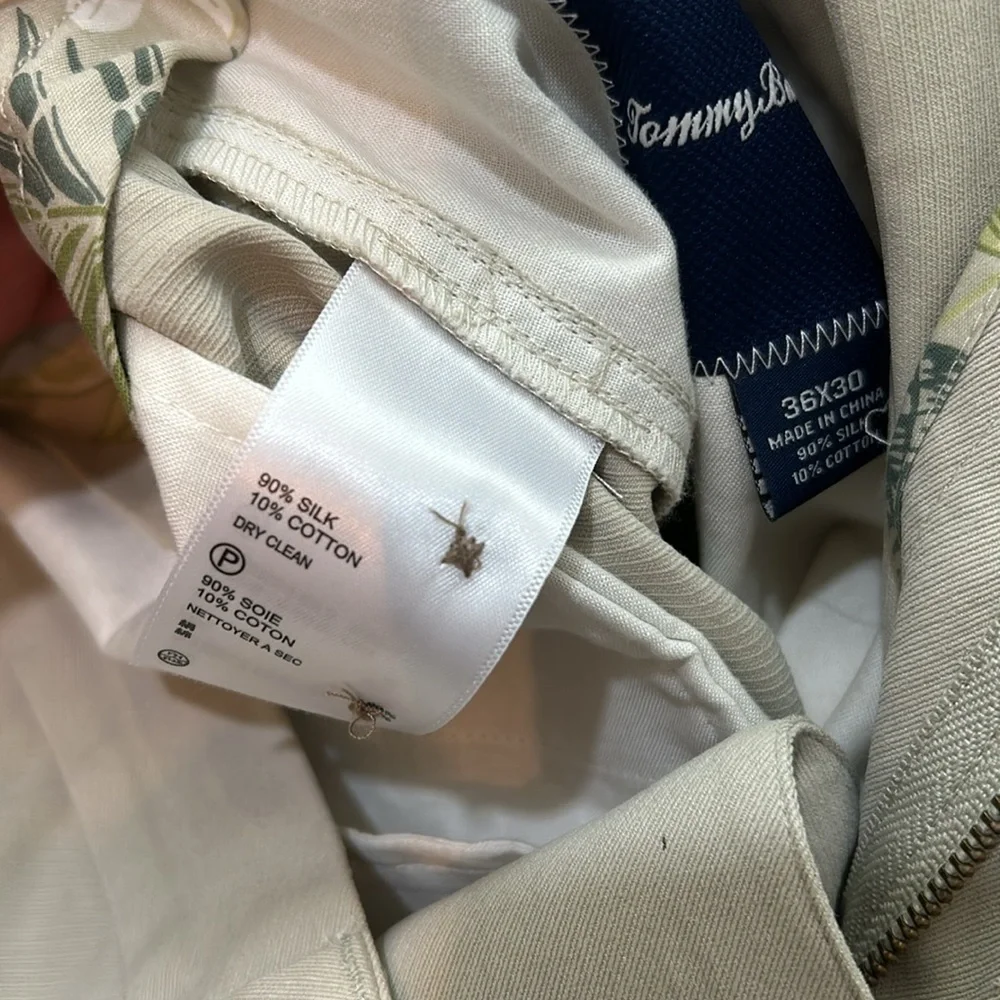 TOMMY BAHAMA MENS RELAXED GOLF PANTS CREAM LIGHTWEIGHT SIZE 36X30 - Picture 9 of 12
